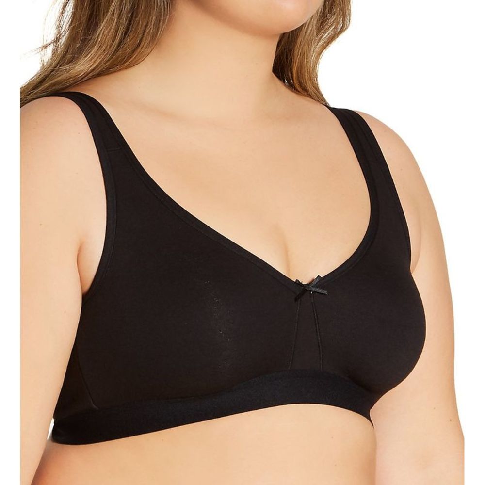 Fruit Of The Loom Beyond Soft Wireless Plus Size Cotton Bra -  Black Hue  FT811